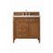James Martin Vanities Brittany 36in Single Vanity, Saddle Brown w/ 3 CM Arctic Fall Solid Surface Top 650-V36-SBR-3AF - alternate 1